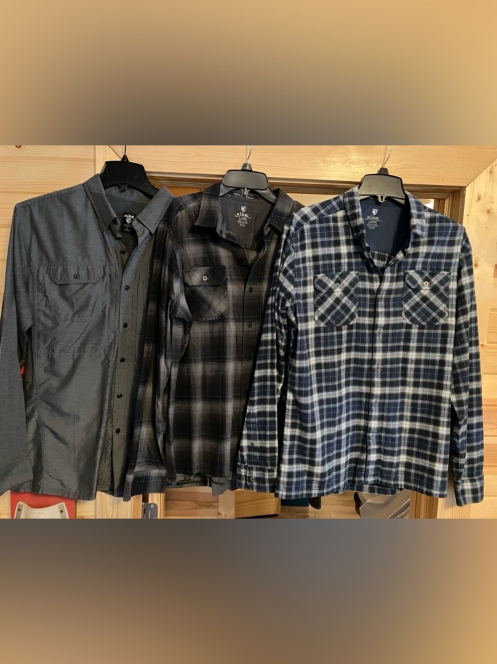 Kuhl Men’s Plaid & Solid Button-Down Shirt Trio in Black, Gray, Navy